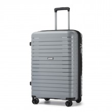 KSK2595 - Kono 24-Zoll-Hartschale-Kratzfestes PP-Gepäck mit Becherhalter, TSA-Schloss & ausziehbarem Design - Check-in-Gepäck für Reisen - Grau