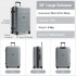 KSK2595 - Kono 28-Inch Hard Shell Scratch-Resistant PP Luggage with Cup Holder, TSA Lock & Expandable Design-Check-in Luggage For Travel - Grey