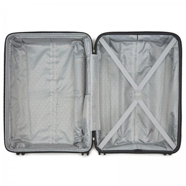 KSK2595 - Kono 24-Zoll-Hartschale-Kratzfestes PP-Gepäck mit Becherhalter, TSA-Schloss & ausziehbarem Design - Check-in-Gepäck für Reisen - Grau