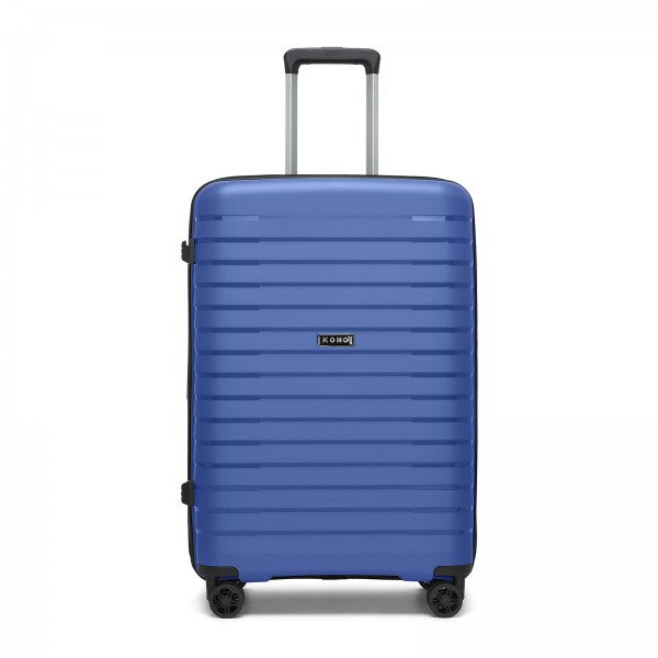 KSK2595 - Kono 28-Inch Hard Shell Scratch-Resistant PP Luggage with Cup Holder, TSA Lock & Expandable Design-Check-in Luggage For Travel - Navy