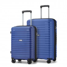 KSK2595 - Kono 20/24-Zoll-Hartschale-Kratzfestes PP-Kofferset mit Becherhalter, TSA-Schloss & ausziehbarem Design - Marineblau