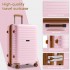 KSK2595 - Kono 28-Inch Hard Shell Scratch-Resistant PP Luggage with Cup Holder, TSA Lock & Expandable Design-Check-in Luggage For Travel - Pink and Brown