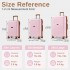 KSK2595 - Kono 20/24/28inch Hard Shell Scratch-Resistant PP Luggage Set with Cup Holder, TSA Lock & Expandable Design-Check-in Luggage For Travel - Pink and Brown