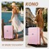 KSK2595 - Kono 24-Inch Hard Shell Scratch-Resistant PP Luggage with Cup Holder, TSA Lock & Expandable Design-Check-in Luggage For Travel - Pink and Brown