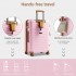 KSK2595 - Kono 28-Inch Hard Shell Scratch-Resistant PP Luggage with Cup Holder, TSA Lock & Expandable Design-Check-in Luggage For Travel - Pink and Brown