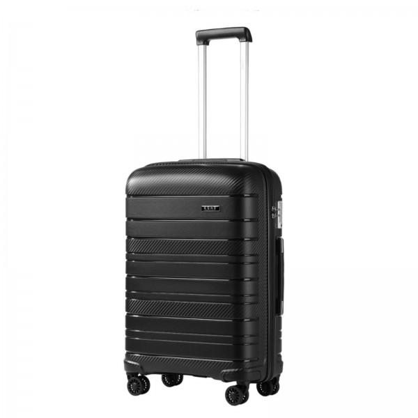 KSK2692 - Kono 20 Inch PP Hardshell Cabin Suitcase | YKK Zipper TSA Lock Carry On Luggage - Black
