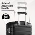 KSK2692 - Kono 20 Inch PP Hardshell Cabin Suitcase | YKK Zipper TSA Lock Carry On Luggage - Black
