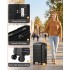 KSK2692 - Kono 24 Inch PP Hardshell Suitcase | YKK Zipper TSA Lock Medium Spinner Luggage - Black
