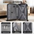 KSK2692 - Kono 24 Inch PP Hardshell Suitcase | YKK Zipper TSA Lock Medium Spinner Luggage - Black