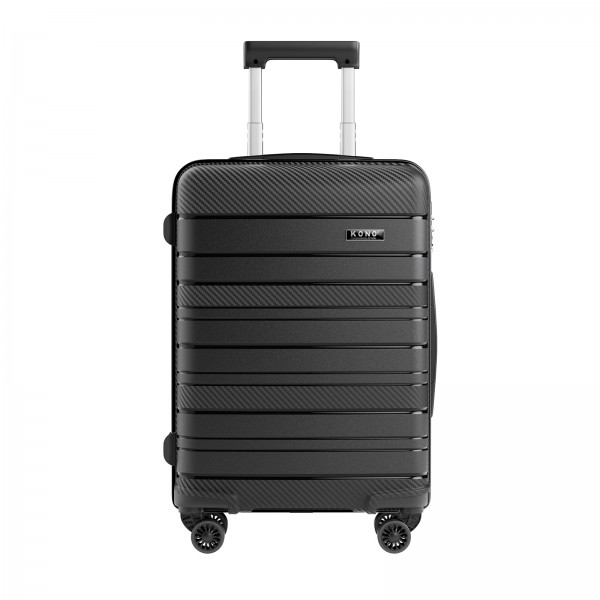 KSK2692 - Kono 20 Inch PP Hardshell Cabin Suitcase | YKK Zipper TSA Lock Carry On Luggage - Black