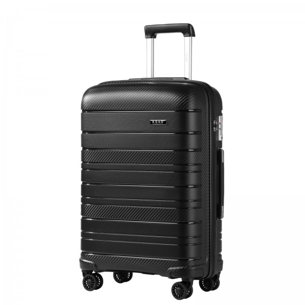 KSK2692 - Kono 28 Inch PP Hardshell Suitcase | YKK Zipper TSA Lock Large Spinner Luggage - Black