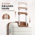 KSK2692 - Kono 20 Inch PP Hardshell Cabin Suitcase | YKK Zipper TSA Lock Carry On Luggage - Cream and Brown