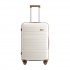KSK2692 - Kono 20 Inch PP Hardshell Cabin Suitcase | YKK Zipper TSA Lock Carry On Luggage - Cream and Brown