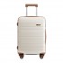 KSK2692 - Kono 24 Inch PP Hardshell Suitcase | YKK Zipper TSA Lock Medium Spinner Luggage - Cream and Brown