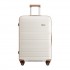 KSK2692 - Kono 28 Inch PP Hardshell Suitcase | YKK Zipper TSA Lock Large Spinner Luggage - Cream and Brown