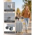 KSK2692 - Kono 24 Inch PP Hardshell Suitcase | YKK Zipper TSA Lock Medium Spinner Luggage - Grey
