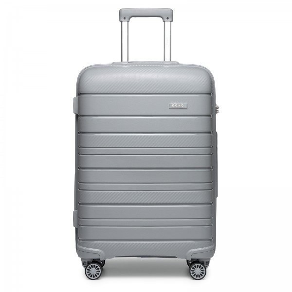 KSK2692 - Kono 28 Inch PP Hardshell Suitcase | YKK Zipper TSA Lock Large Spinner Luggage - Grey