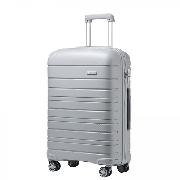 KSK2692 - Kono 28 Inch PP Hardshell Suitcase | YKK Zipper TSA Lock Large Spinner Luggage - Grey