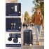 KSK2692 - Kono 20 Inch PP Hardshell Cabin Suitcase | YKK Zipper TSA Lock Carry On Luggage - Navy