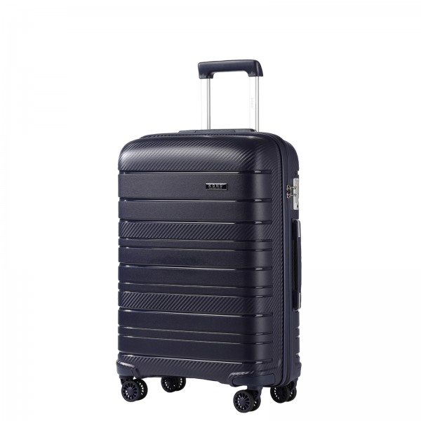 KSK2692 - Kono 24 Inch PP Hardshell Suitcase | YKK Zipper TSA Lock Medium Spinner Luggage - Navy