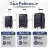 KSK2692 - Kono 28 Inch PP Hardshell Suitcase | YKK Zipper TSA Lock Large Spinner Luggage - Navy