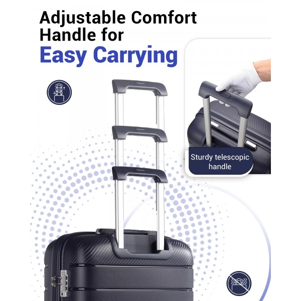 KSK2692 - Kono 28 Inch PP Hardshell Suitcase | YKK Zipper TSA Lock Large Spinner Luggage - Navy