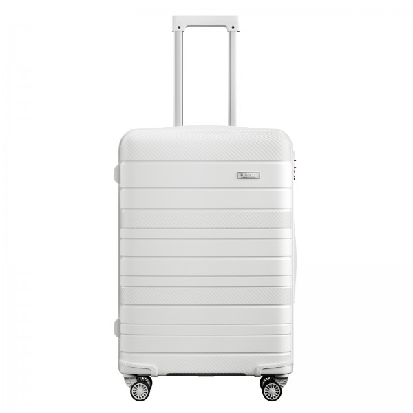 KSK2692 - Kono 20 Inch PP Hardshell Cabin Suitcase | YKK Zipper TSA Lock Carry On Luggage - White