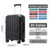 KSK2693 - Kono 20-Inch Zipperless Aluminium Frame PC Hard Shell Carry-on Suitcase – Smart Lock Travel Luggage with Phone Holder & Cup Holder - Black