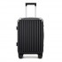 KSK2693 - Kono 20-Inch Zipperless Aluminium Frame PC Hard Shell Carry-on Suitcase – Smart Lock Travel Luggage with Phone Holder & Cup Holder - Black