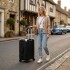 KSK2693 - Kono 24-Inch Zipperless Medium Suitcase with Reinforced Aluminium Frame, TSA Lock, Checked Luggage with Smart Travel Features - Black