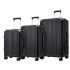 KSK2693 - Kono 3-Piece Zipperless Aluminium Frame Luggage Set with TSA Lock, Smart Travel Features - Black