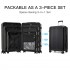KSK2693 - Kono 3-Piece Zipperless Aluminium Frame Luggage Set with TSA Lock, Smart Travel Features - Black