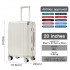 KSK2693 - Kono 20-Inch Zipperless Aluminium Frame PC Hard Shell Carry-on Suitcase – Smart Lock Travel Luggage with Phone Holder & Cup Holder - White