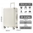 KSK2693 - Kono 24-Inch Zipperless Medium Suitcase with Reinforced Aluminium Frame, TSA Lock, Checked Luggage with Smart Travel Features - White
