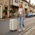 KSK2693 - Kono 24-Inch Zipperless Medium Suitcase with Reinforced Aluminium Frame, TSA Lock, Checked Luggage with Smart Travel Features - White