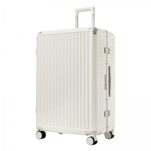 KSK2693 - Kono 28-Inch Large Suitcase with Reinforced Aluminium Frame, TSA Lock, Checked Luggage with Smart Travel Features - White