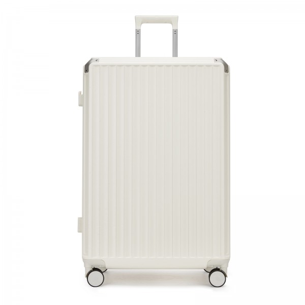 KSK2693 - Kono 28-Inch Large Suitcase with Reinforced Aluminium Frame, TSA Lock, Checked Luggage with Smart Travel Features - White