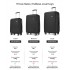 KSK2694 - Kono 20/24/28 Inch PC Hard Shell Suitcase Set, Lightweight Luggage with Silent Wheels & Organised Interior - Black
