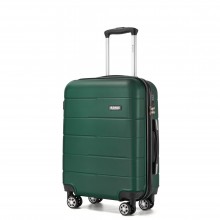 KSK2694 - Kono 20 Inch PC Hard Shell Suitcase, Carry-On Luggage with Silent Wheels & Organised Interior - Green And Black