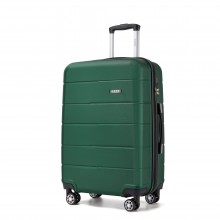 KSK2694 - Kono 24 Inch PC Hard Shell Suitcase, Check‑in Luggage with Silent Wheels & Organised Interior - Green And Black