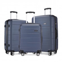 KSK2694 - Kono 20/24/28 Inch PC Hard Shell Suitcase Set, Lightweight Luggage with Silent Wheels & Organised Interior - Navy And Black KSK2694 - Kono 20/24/28 Inch PC Hard Shell Suitcase Set, Lightweight Luggage with Silent Wheels & Organised Interior - Navy And Black