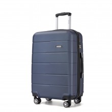KSK2694 - Kono 24 Inch PC Hard Shell Suitcase, Check‑in Luggage with Silent Wheels & Organised Interior - Navy And Black