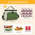 LBK2534 - Kono Isolierte Lunchtasche - Wasserfester Lebensmittelbehälter mit 4 Schichten, auslaufsicher, tragbar mit verstellbarem Schultergurt - Beige und Grün