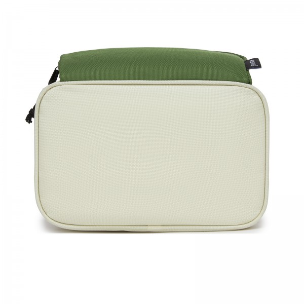 LBK2534 - Kono Isolierte Lunchtasche - Wasserfester Lebensmittelbehälter mit 4 Schichten, auslaufsicher, tragbar mit verstellbarem Schultergurt - Beige und Grün