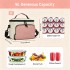 LBK2534 - Kono Isolierte Lunchtasche - Wasserfester Lebensmittelbehälter mit 4 Schichten, auslaufsicher, tragbar mit verstellbarem Schultergurt - Beige und Rosa