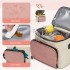 LBK2534 - Kono Isolierte Lunchtasche - Wasserfester Lebensmittelbehälter mit 4 Schichten, auslaufsicher, tragbar mit verstellbarem Schultergurt - Beige und Rosa