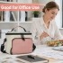 LBK2534 - Kono Isolierte Lunchtasche - Wasserfester Lebensmittelbehälter mit 4 Schichten, auslaufsicher, tragbar mit verstellbarem Schultergurt - Beige und Rosa