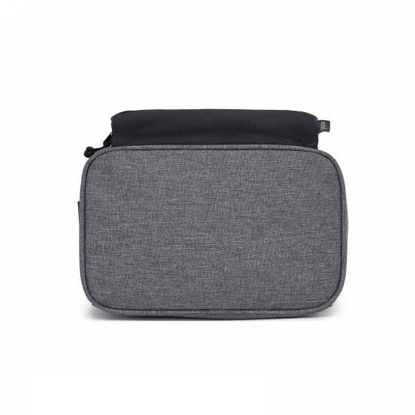 LBK2534 - Kono Isolierte Lunchtasche - Wasserfester Lebensmittelbehälter mit 4 Schichten, auslaufsicher, tragbar mit verstellbarem Schultergurt - Grau und Schwarz