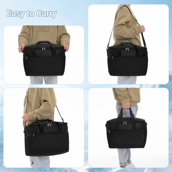 LBK2535S - Kono Small 20L Portable Lunch Bag with Enhanced Insulation–Compact & Convenient for Travel and Commuting - Black