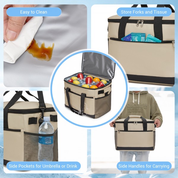 LBK2535S - Kono Small 20L Portable Lunch Bag with Enhanced Insulation–Compact & Convenient for Travel and Commuting - Khaki